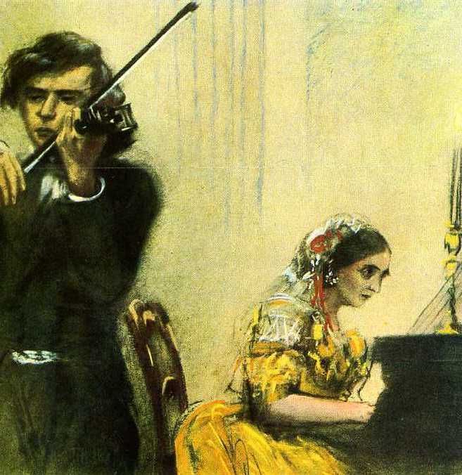 Clara Schumann al pianoforte